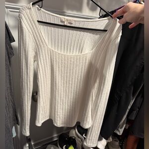 White scoop neck blouse